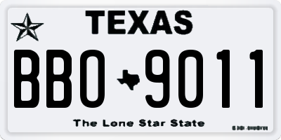 TX license plate BBO9011