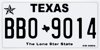 TX license plate BBO9014
