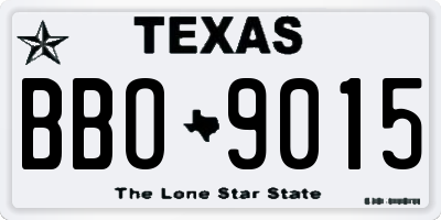 TX license plate BBO9015