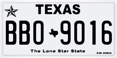 TX license plate BBO9016