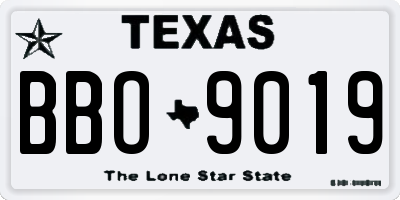 TX license plate BBO9019