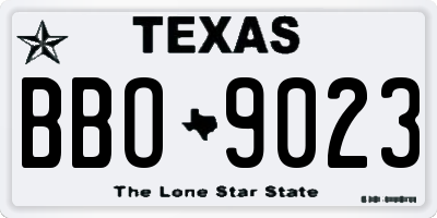 TX license plate BBO9023
