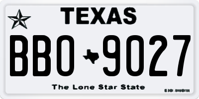 TX license plate BBO9027