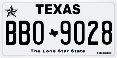 TX license plate BBO9028