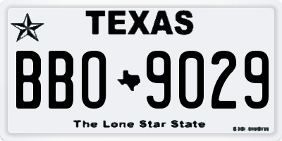 TX license plate BBO9029