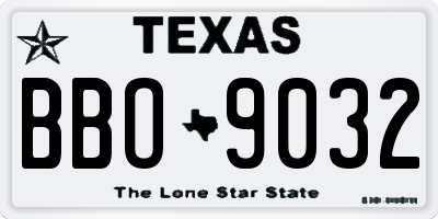 TX license plate BBO9032