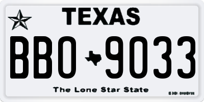 TX license plate BBO9033