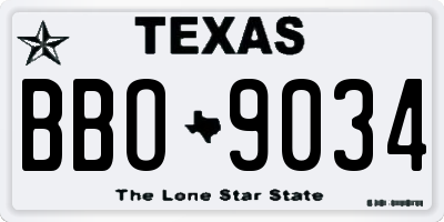 TX license plate BBO9034