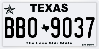 TX license plate BBO9037