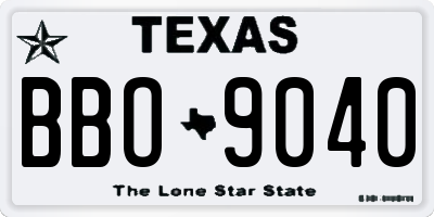 TX license plate BBO9040