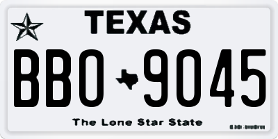TX license plate BBO9045