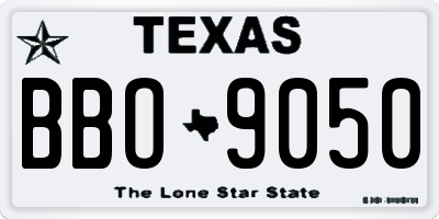 TX license plate BBO9050