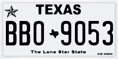 TX license plate BBO9053