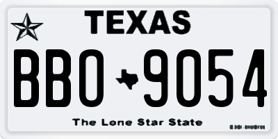 TX license plate BBO9054