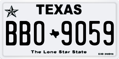 TX license plate BBO9059