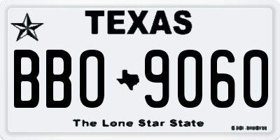 TX license plate BBO9060