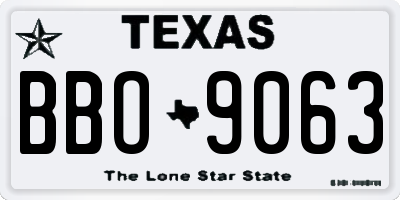 TX license plate BBO9063