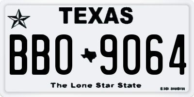 TX license plate BBO9064