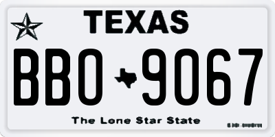 TX license plate BBO9067