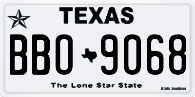 TX license plate BBO9068
