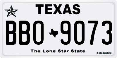 TX license plate BBO9073