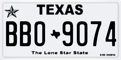 TX license plate BBO9074
