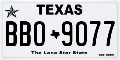 TX license plate BBO9077