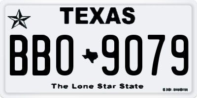TX license plate BBO9079