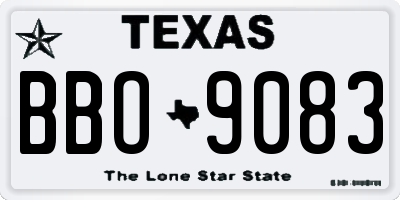 TX license plate BBO9083