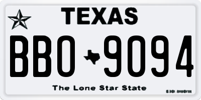 TX license plate BBO9094