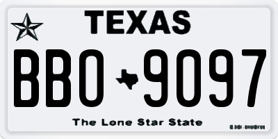TX license plate BBO9097
