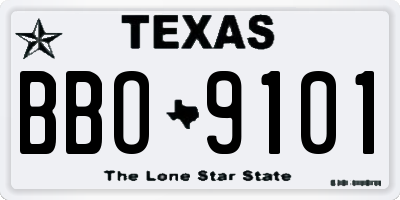 TX license plate BBO9101