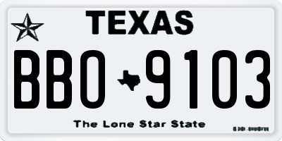 TX license plate BBO9103