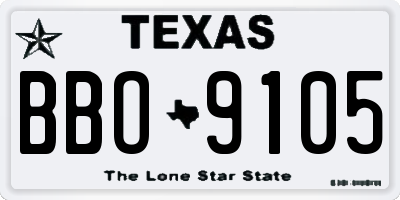 TX license plate BBO9105