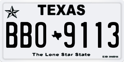 TX license plate BBO9113