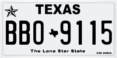 TX license plate BBO9115
