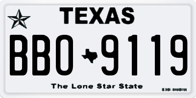 TX license plate BBO9119