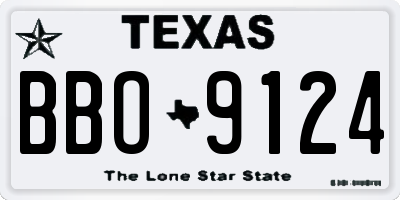 TX license plate BBO9124