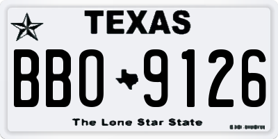 TX license plate BBO9126