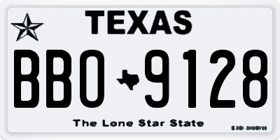 TX license plate BBO9128