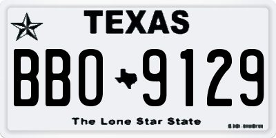 TX license plate BBO9129