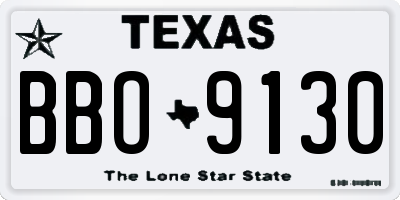 TX license plate BBO9130