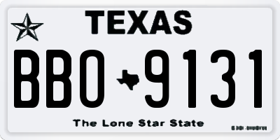 TX license plate BBO9131