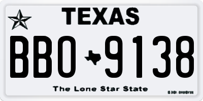 TX license plate BBO9138