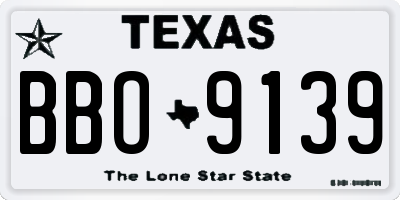 TX license plate BBO9139