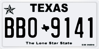 TX license plate BBO9141