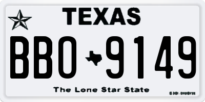 TX license plate BBO9149