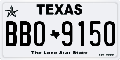 TX license plate BBO9150