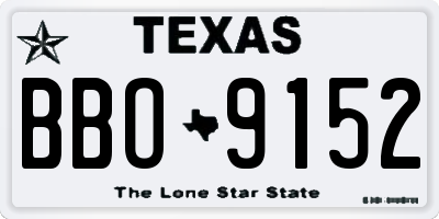 TX license plate BBO9152