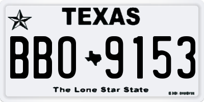 TX license plate BBO9153